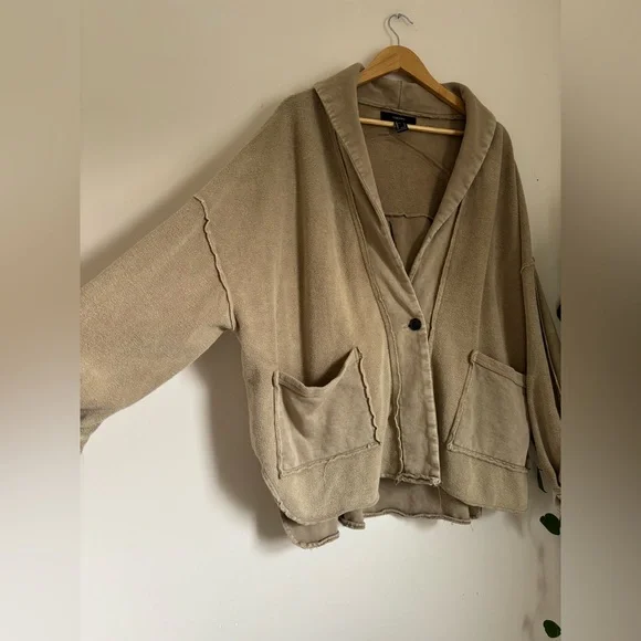 Forever 21 French Terry Jacket in Taupe - Picture 4 of 8